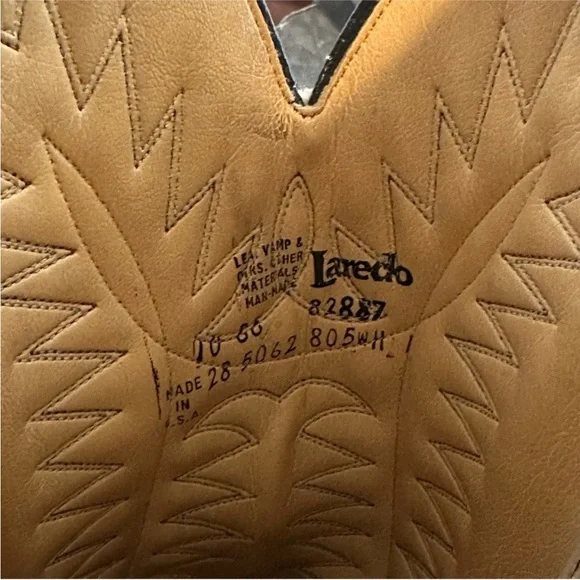 Size 10 Laredo Women’s Vintage Distressed Leather Cowboy Boots Western Mid Calf - Picture 10 of 10